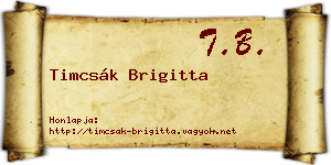 Timcsák Brigitta névjegykártya